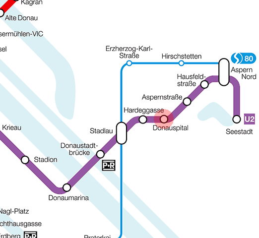 Donauspital station map