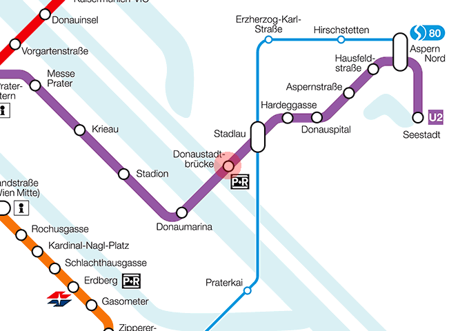 Donaustadtbrucke station map