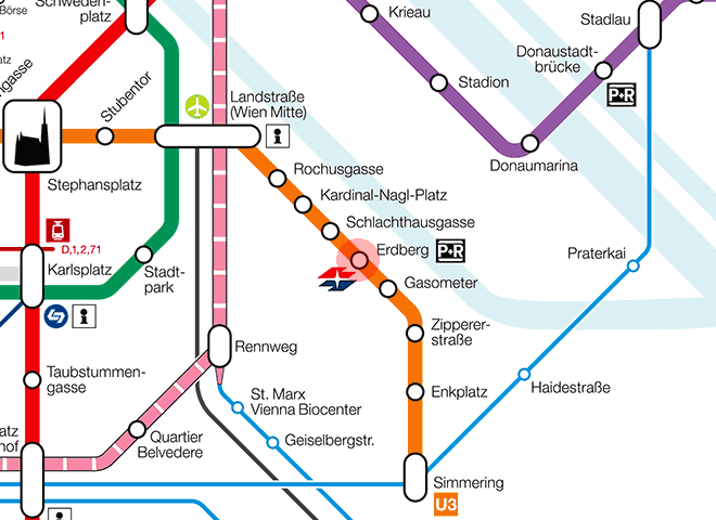 Erdberg station map