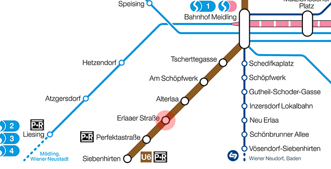 Erlaaer Strasse station map