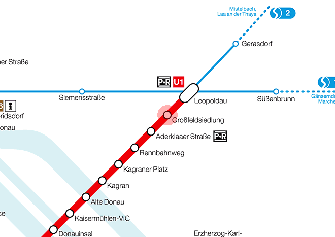 Grossfeldsiedlung station map