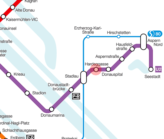 Hardeggasse station map