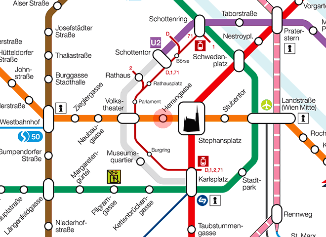 Herrengasse station map