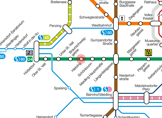 Hietzing station map