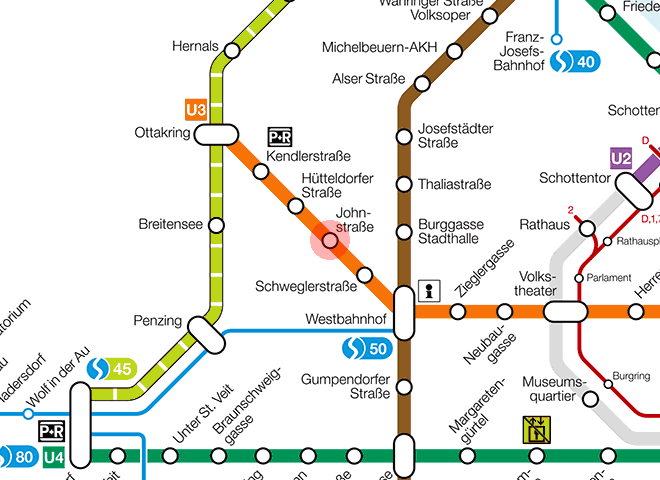 Johnstrasse station map