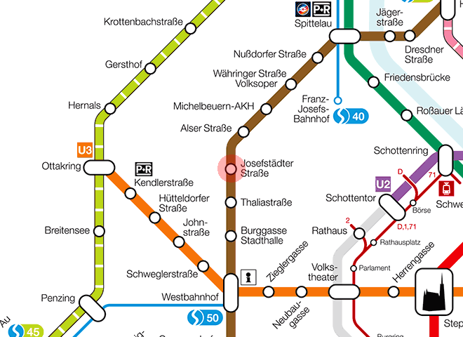 Josefstadter Strasse station map