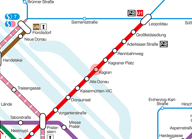 Kagran station map