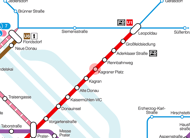 Kagraner Platz station map