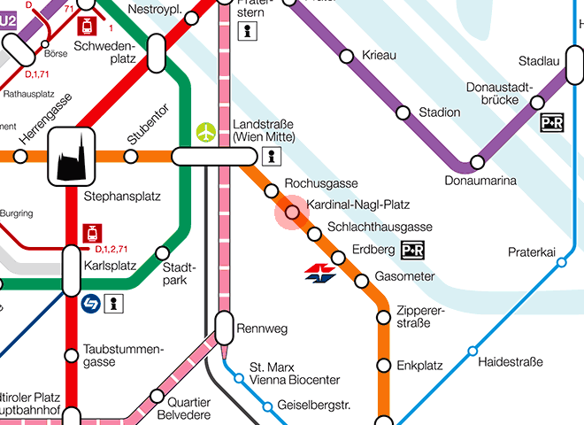 Kardinal-Nagl-Platz station map