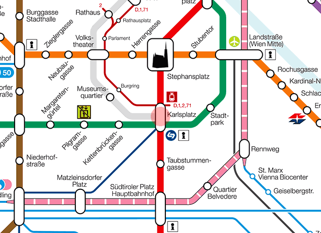 Karlsplatz station map