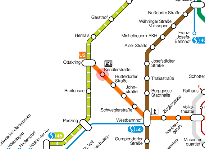 Kendlerstrasse station map