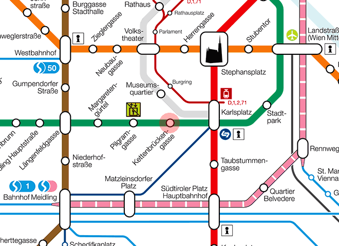 Kettenbruckengasse station map