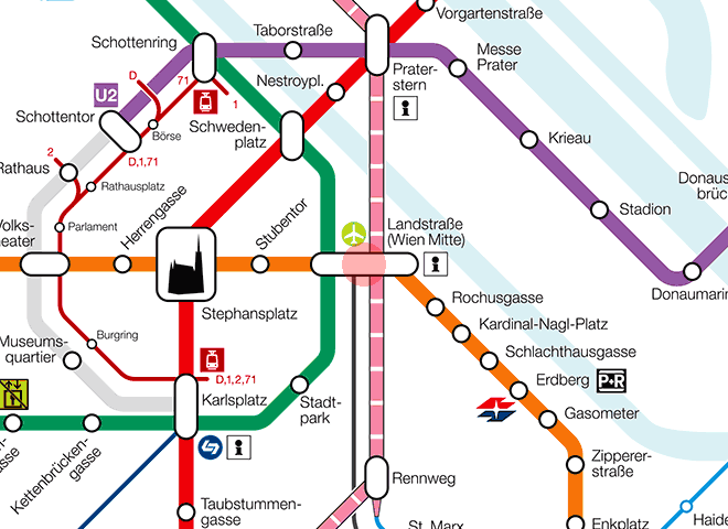 Landstrasse station map