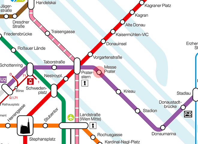 Messe-Prater station map