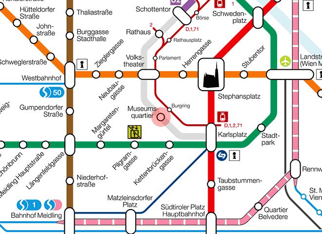 Museumsquartier station map