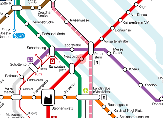 Nestroyplatz station map