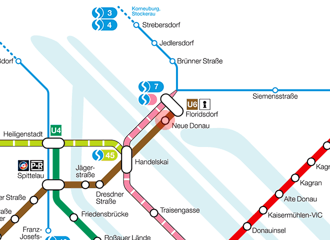 Neue Donau station map
