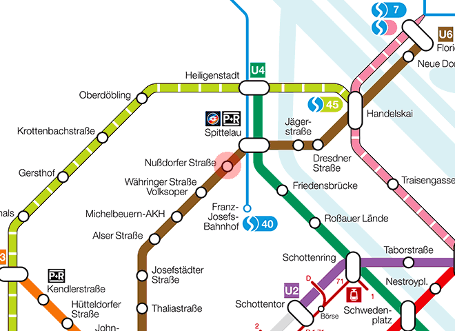 Nussdorfer Strasse station map