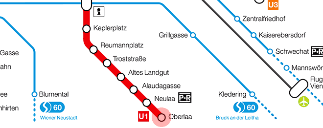 Oberlaa station map