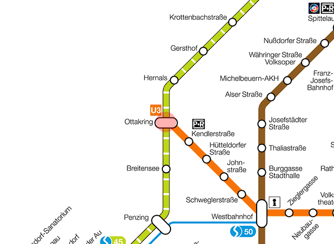 Ottakring station map