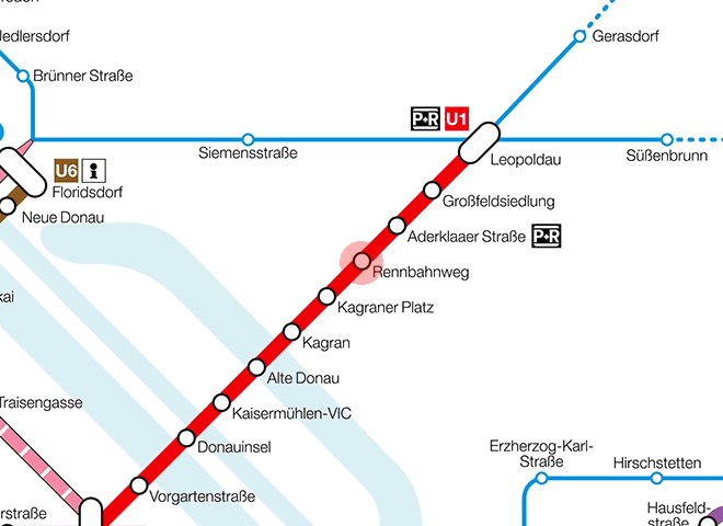 Rennbahnweg station map