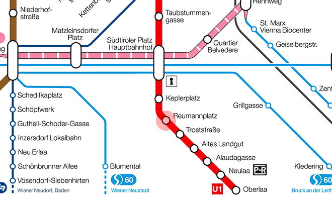 Reumannplatz station map