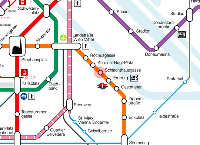 Schlachthausgasse station map