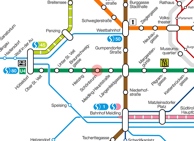Schonbrunn station map