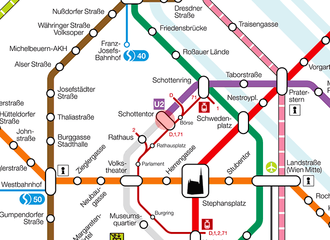 Schottentor station map