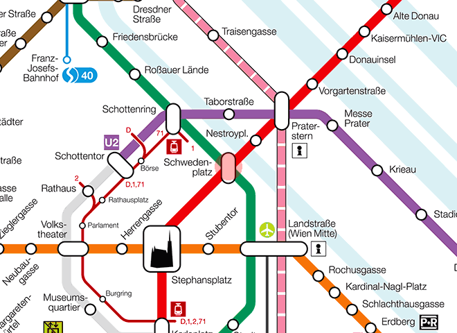 Schwedenplatz station map