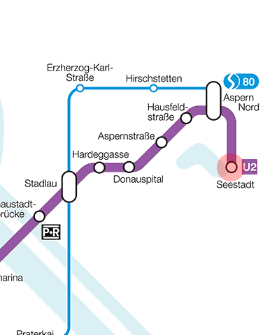 Seestadt station map
