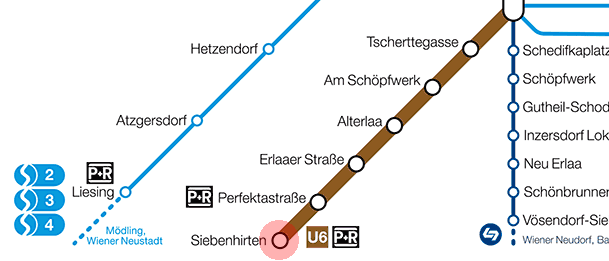 Siebenhirten station map