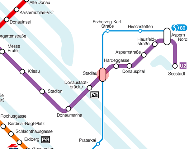 Stadlau station map