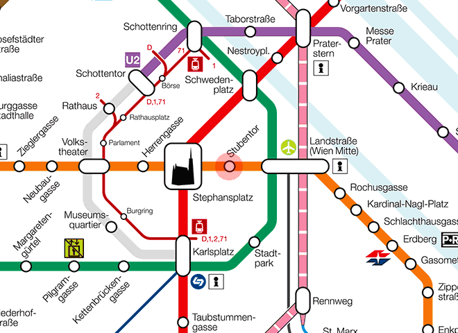 Stubentor station map