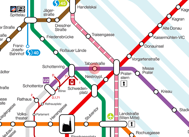 Taborstrasse station map