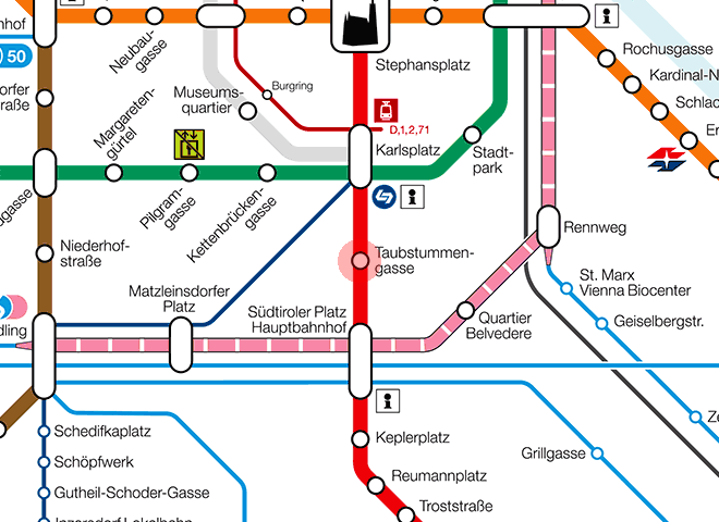 Taubstummengasse station map