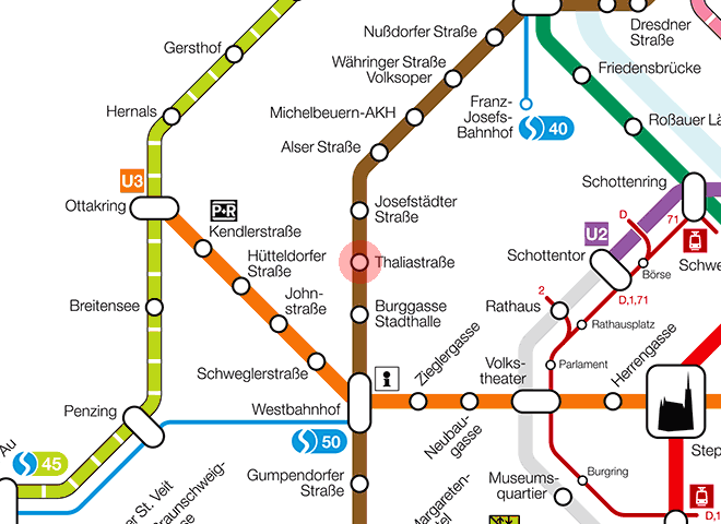 Thaliastrase station map
