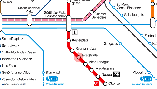Troststrasse station map