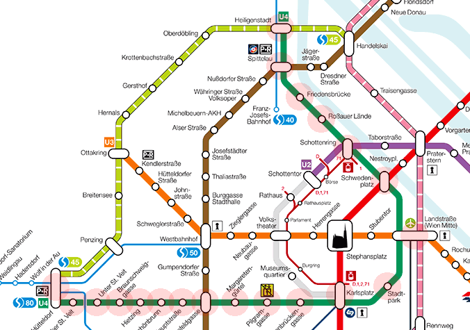 Vienna U-Bahn U4 Line map