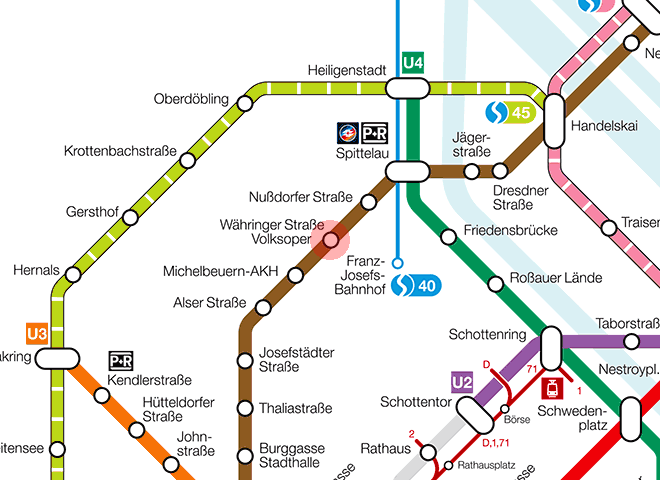 Wahringer Strasse - Volksoper station map