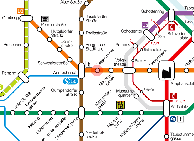 Zieglergasse station map