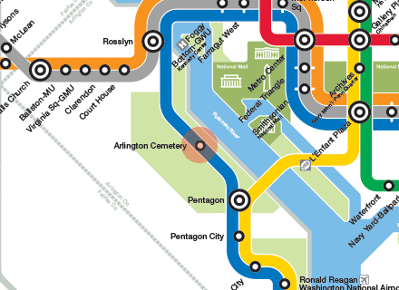 Arlington Cemetery station map