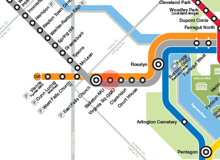 Ballston-MU station map
