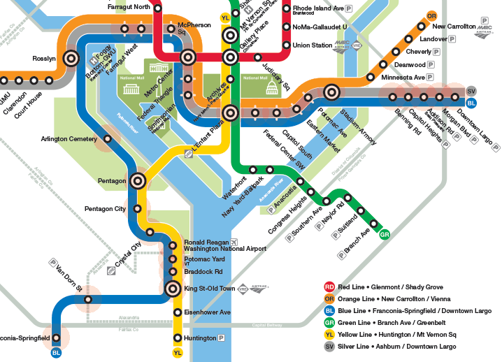 Washington Metro Blue Line map