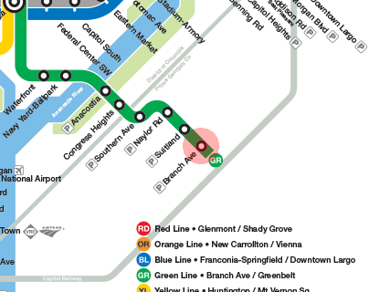Branch Avenue station map