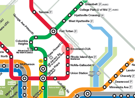 Brookland-CUA station map