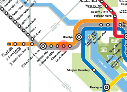 Clarendon station map