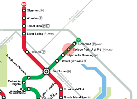 College Park-U of Md station map