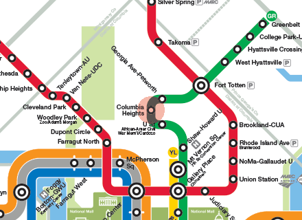 Columbia Heights station map