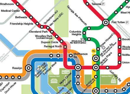 Farragut North station map